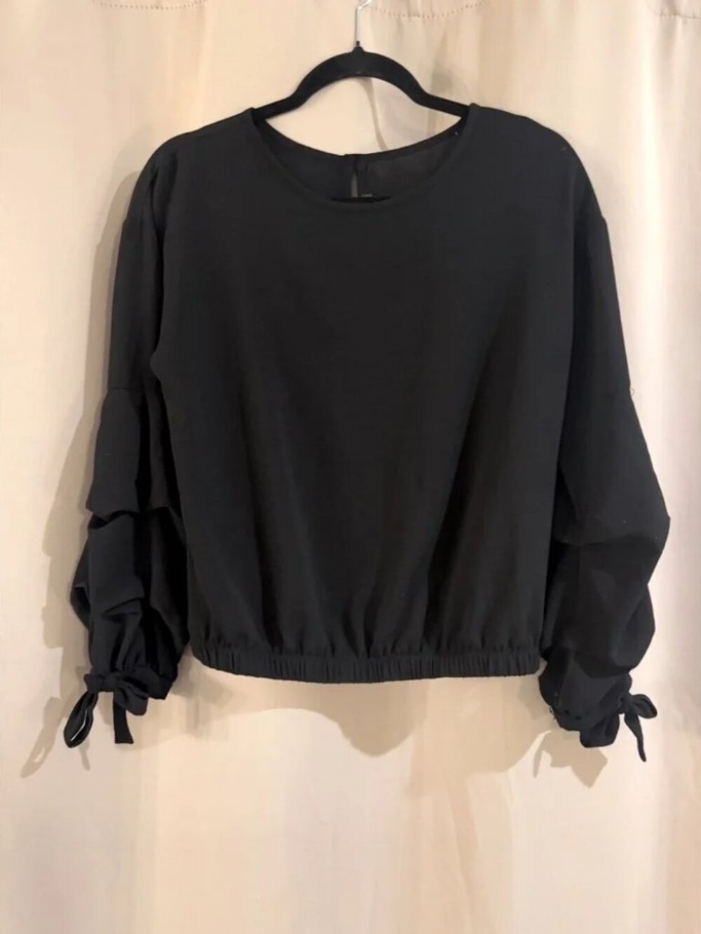 Women’s Black MM Ruffle Blouse